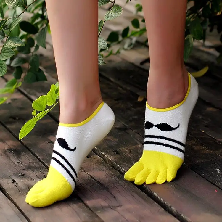 3 пары/партия, летняя обувь на тонком «Five Finger», «Для женщин удобные хлопковые носки-следки Для Невидимые носки с пальцами; носки с 5 пальцами носки-тапочки милые - Цвет: 3