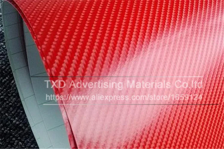 Высокое качество Красный 4D углеродного волокна виниловая пленка без пузырьков для украшения автомобиля с размером: " /8"/1" /16"/2" /24" X 6" /лот
