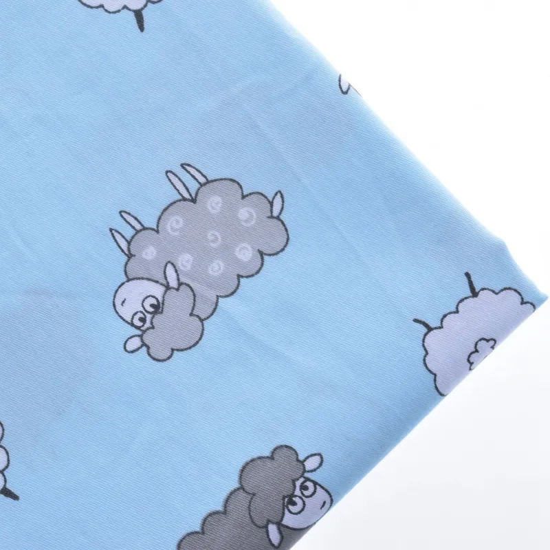 Саржевая хлопковая ткань с принтом для шитья, хлопчатобумажная ткань для лоскутного шитья, стеганый материал для стеганых изделий, ткань для штор с рисунком овечки