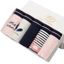 LANGSHA, 5 шт./лот, хлопковые трусики, женское нижнее белье, сексуальные трусы, бесшовные трусы с милым принтом, мягкие, комфортные, плюс размер, XL, нижнее белье для девочек