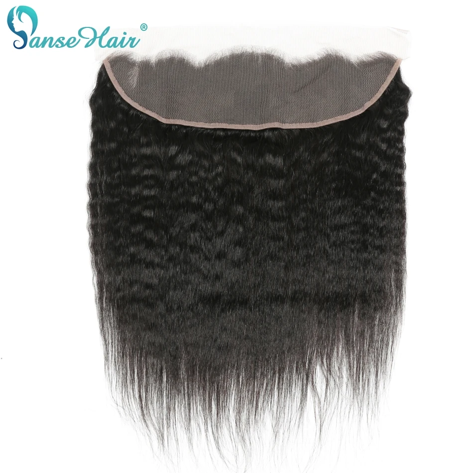 

Panse Hair Brazilian Kinky Straight 13"x4"Lace Frontal Free Part Ear To Ear Human Hair Natural Color Non Remy Hair
