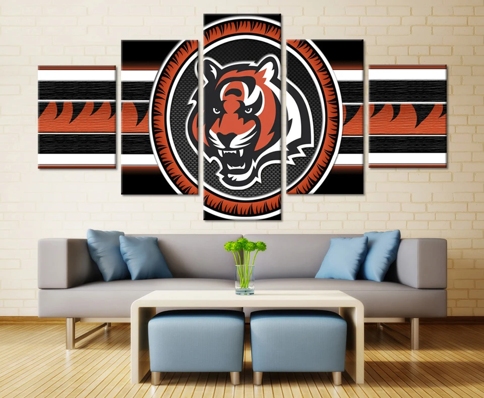 5 pieces cincinnati bengals modern home wall decor canvas modular picture art hd printed painting on - Home Decor Cincinnati 5 pieces cincinnati bengals modern home wall decor canvas modular picture art hd printed painting on - Home Decor Cincinnati