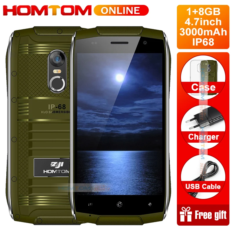 HOMTOM зоджи Z6 IP68 Водонепроницаемый Смартфон Android 6 0 MTK6580 4 ядра HD телефон 1 ГБ