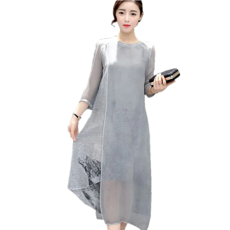 Luxury Brand Ladies Dress 2016 New Summer Style Silk Dress Fashion