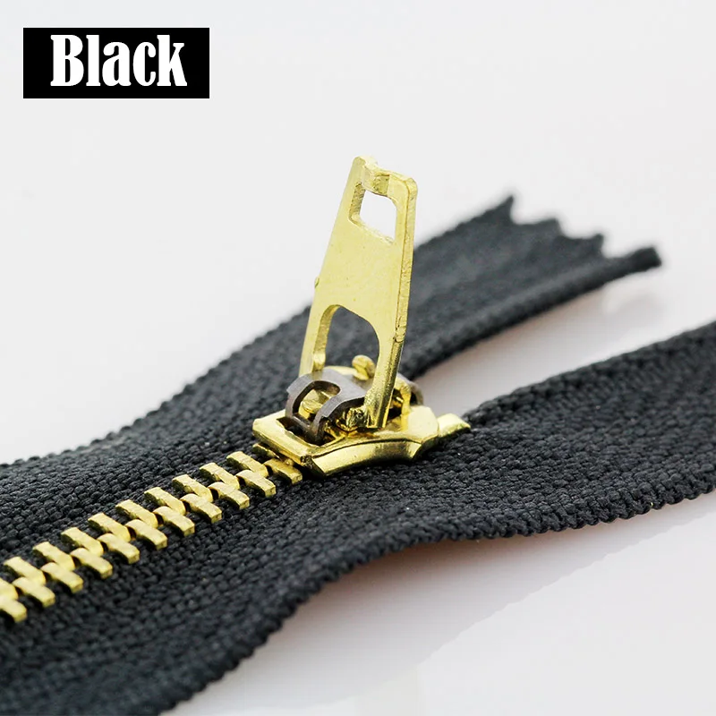 3# 5pcs 10/13/15/18/20cm metal brass auto lock close-end zippers for footwear fenim skirt sewing garment - Цвет: Black