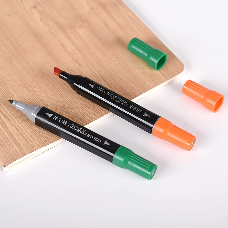 Günstige WISSEN 12 24 36 48 72 Farben Skizze Marker Set Fettige Basis tinte Kunst Spezial Verwendung falten Farbe Für Draw Animation Manga Liefert