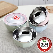 Noodles Korean Tigela,Stainless Steel Bowl,Lunch Box,Soup Salad Fruit Bowl,Japanese Dishes,Food Thermos,Kitchen Bowls Tableware