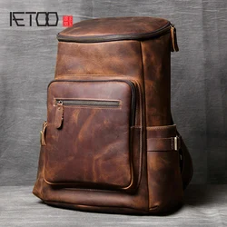 AETOO Handmade leather Shoulder Bag original head cowhide Backpack men and women mountaineering bag mad horse Skin travel Bag AETOO Handmade leather Shoulder Bag original head cowhide Backpack men and women mountaineering bag mad horse Skin travel Bag