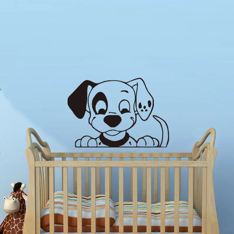 Love Puppy Wall Decals For Nursery Soptty Dog Sticker Kids Babau Bedroom Cute Animals Decor Removable Mural H283 | Дом и сад