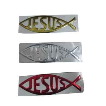 

(50 pieces/lot) Wholesale 3D PVC JESUS Decals Stickers For car /truck /wall bumper stickers Car styling