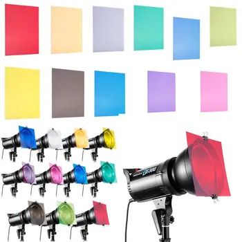 

New Arrival 12" 11 Color Set Gel Filter For Strobe Light Photography Flash Studio Lighting