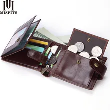 MISFITS cowhide men short wallet brand fashion purse with coin pocket 100% genuine leather credit card holder money bag for male MISFITS cowhide men short wallet brand fashion purse with coin pocket 100% genuine leather credit card holder money bag for male