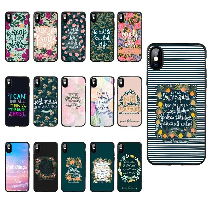 

M066 Bible Verse Black Silicone Case Cover For Apple iPhone 11 Pro XR XS Max X 8 7 6 6S Plus 5 5S 5G SE
