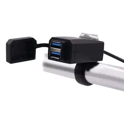 Зарядное устройство на Руль адаптер для Dual USB QC3.0 для телефона водонепроницаемое usb-зарядное устройство интерфейс DC12V-24V Черный ABS 2019 прочный