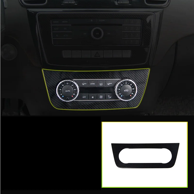 Наклейки на панель CD кондиционер переключатель панель накладка для Mercedes Benz GLE W166 GLE Coupe C292 GLS класс amg аксессуары - Название цвета: fiber 1pcs