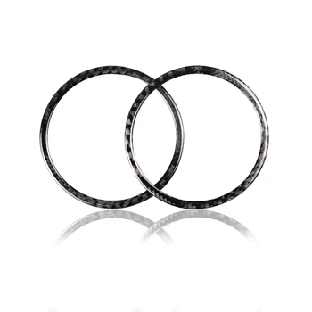 

Carbon Fiber Interior Door Audio Speaker Decor Ring Trim for Ford Mustang 15-17