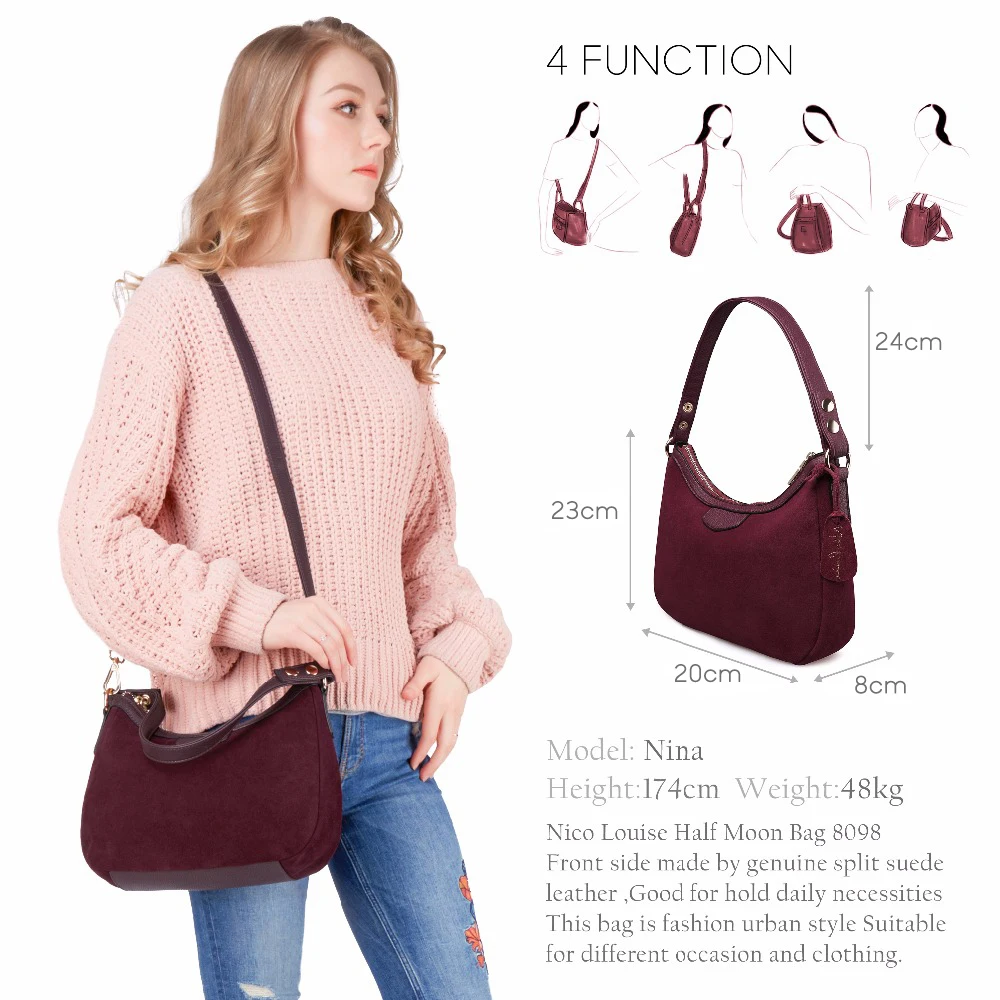  2018 New Women Real Suede Leather Small Shoulder Bag Brand Female Leisure Cossbody Hobo Handbag For - 32838729445