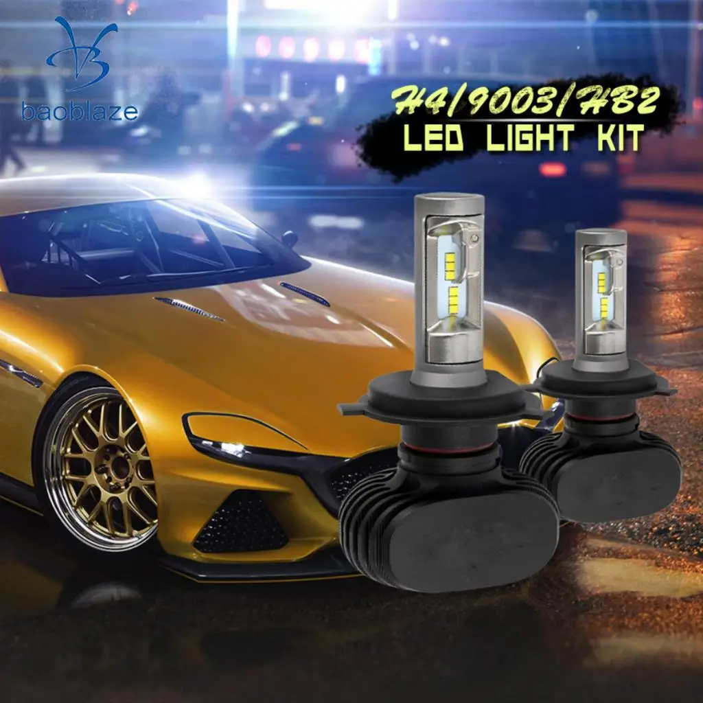 H4+H7 LED Headlight Bulbs 50W 8000LM Driving Light Lamps Conversion Kit .