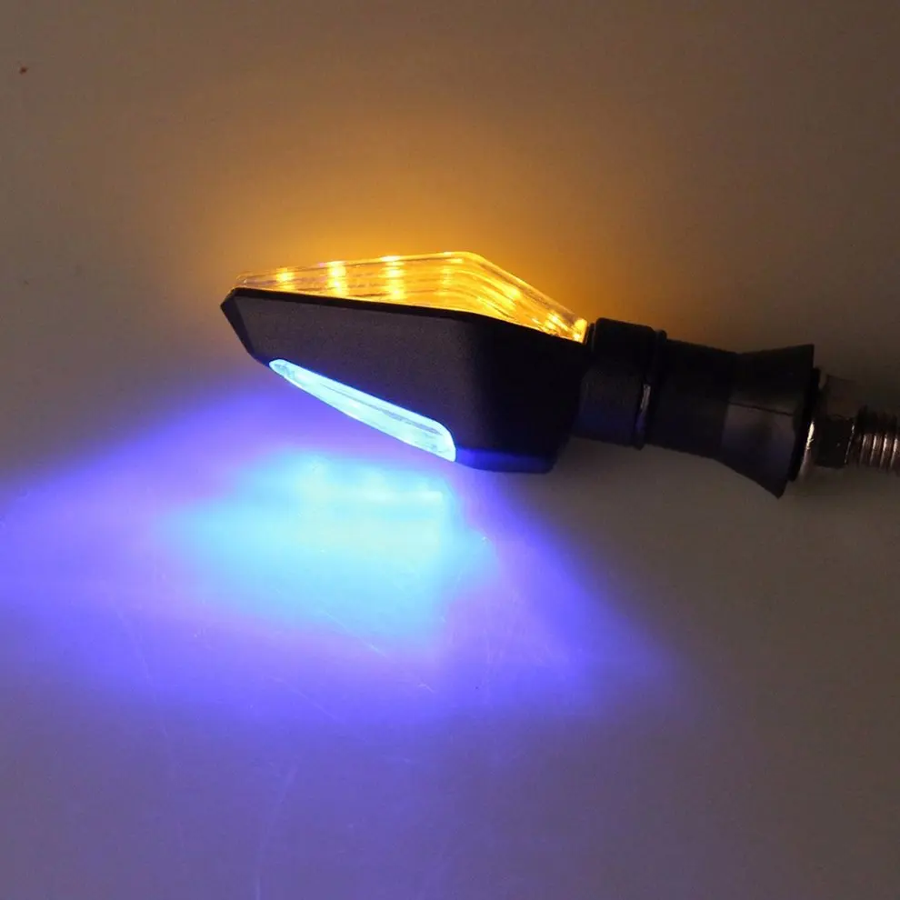 

Amber Blue 12 LED turn signal corner light flashing bullet shape Indicator Lamp for Suzuki GN 250 Yamaha XJR400 Honda