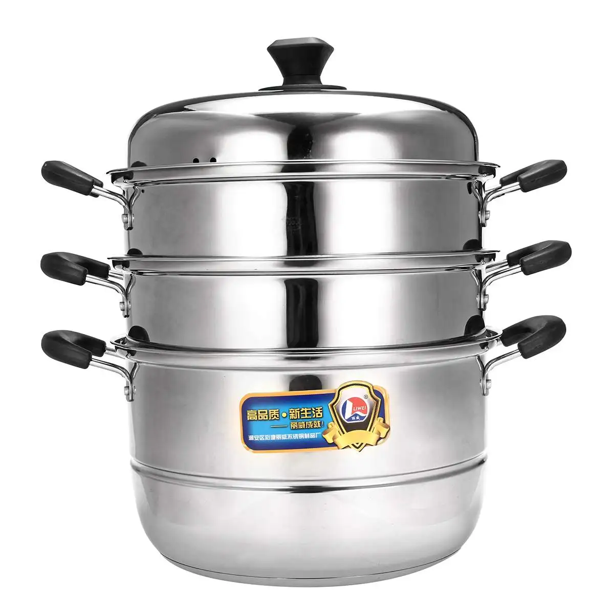  3 Tier Multi-function Steamer Stainless Steel Steam Pot Cookware Home Kitchen Cooking Steamers Boil - 4000013366141