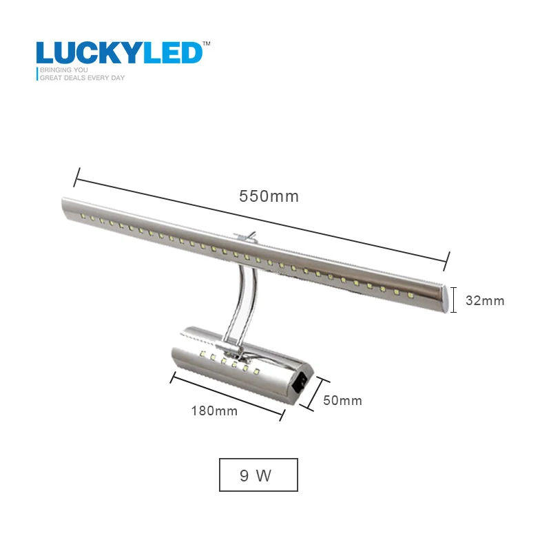 Светодиодный зеркальный светильник LUCKY 9 Вт 55 см 220 В переменного тока 110 настенные