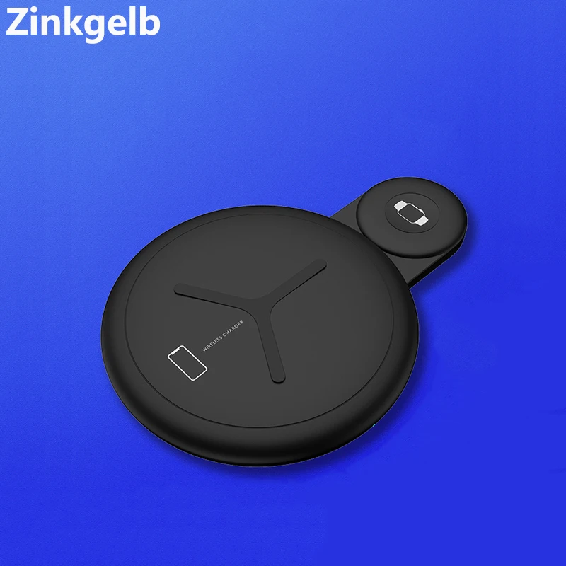 

2 in 1 Wireless Charger Pad for iPhone XS Max Apple Watch 10W Portable Desktop Qi Wireless Quick Charger for Samsung S8 S9 Plus