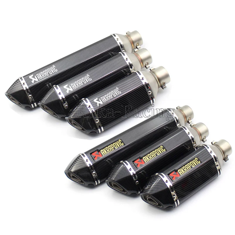 

Inlet 51mm Motorcycle Exhaust Pipe Muffler Akrapovic Exhaust Carbon Fiber Looking Escape moto Motorbike right left Slip On Tube