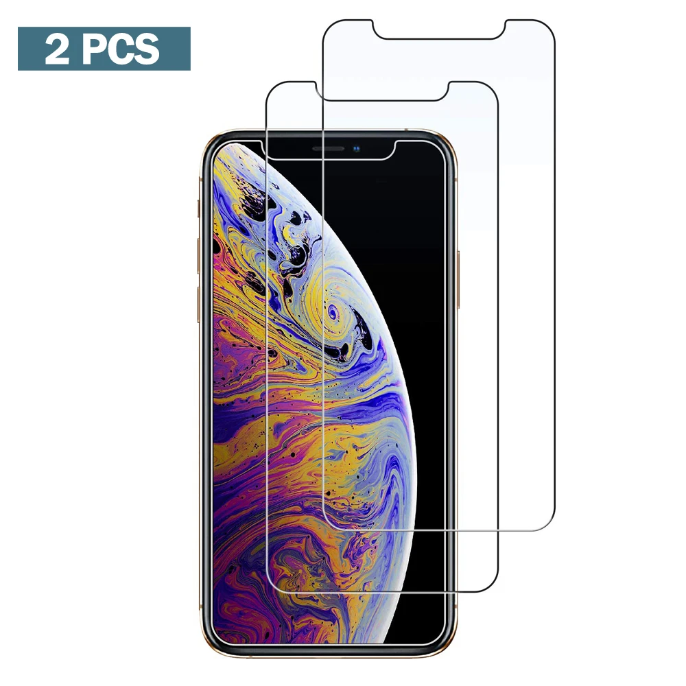 

2pcs Tempered Glass On The For iphone X XS Protective Glass Screen Protector For iphoneX XS 10 8 7 6 6s Plus 5 5S SE 4 4S Film