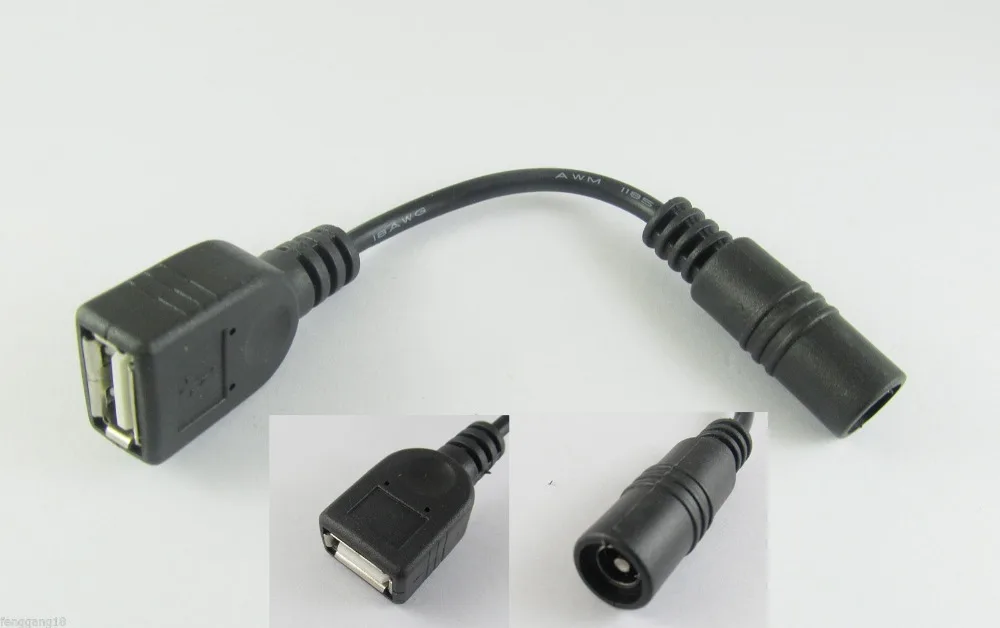 10 шт. USB 2,0 Женский до 5,5x2,1 мм Женский DC Питание удлинитель кабеля 12 см