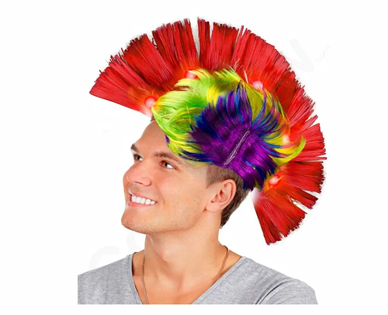

5pcs/pc Hallowmas Masquerade Punk Mohawk Mohican hairstyle Cockscomb Hair Wig