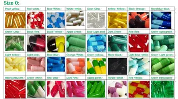 

0# 1,000pcs!Many colored vacant capsules, Empty capsules, hard gelatin empty capsules(joined or seperated capsules size 0!)