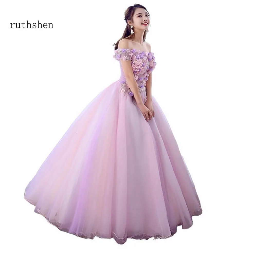 Ruthshen Vestidos De Dulces 16, платье для девочек, платье для балла маскарада, без бретелек, с вырезом лодочкой, Vestidos, Debutantes De 15, пышное платье