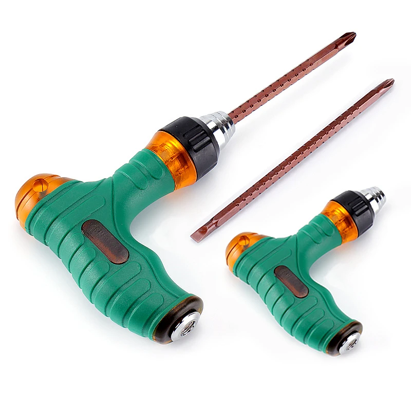 

1pc 1/4''/6.35mm T-type Anti-slip Ratchet Screwdriver Slotted & Phillips Screwdriver For Bicycle Household Repair Hand Tools