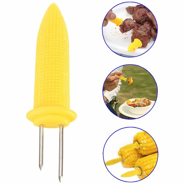 KECTTIO 6 шт. Jumbo кукуруза на Cob держатели шампуры кухонная утварь инструмент для барбекю желтый