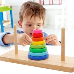 Монтессори детские игрушки учебные Башня Rainbow Kid игрушки материал Оценка Развивающие деревянные игрушки для детей дошкольного обучения