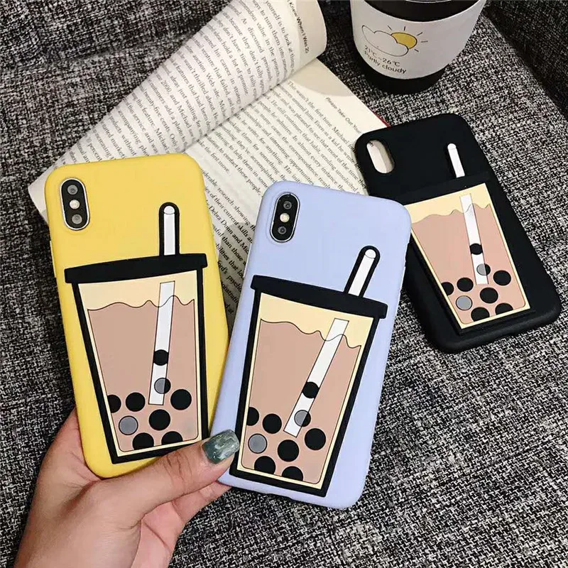 

Cartoon 3D Milk Tea Pattern For Samsung Galaxy S6 S7 S8 S9 S10 Edge Plus S10-5G A9 Star Lite J7 DOU MAX Plus C7 C9 2018 ProCover