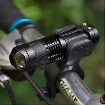 

Mini Zoomable Torch 2000lm XPE Led Bike Flashlight 3 Mode Zoom Torch Lighting Camping Light+14500 Battery+Charger+Bike Clip