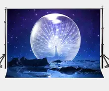 150x210cm Starry Night Backdrop Rough Planet Surface Bright Moon Photography Background