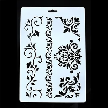 26*18cm DIY Craft Vintage Floral Pattern Stencil Template For Wall Painting Scrapbooking Decor Photo Album Decor Embossing Cards free shipping stencil painting template stamps diy scrapbooking photo album cards decorative embossing cake fondant cupcake tool