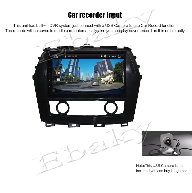 Top NaviTopia 10.1inch  2G /4G RAM 32G /64G ROM Quad Core/Octa Core Android 8.1 Car DVD Radio for Nissan Maxima 2016 s 31