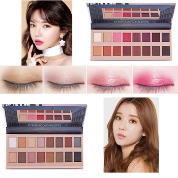 

Anylady 16 Color Shimmer Nude Eyeshadow Makeup Palette Matte Eye Shadow Earth Color and Wine Red Powder Eye Cosmetic