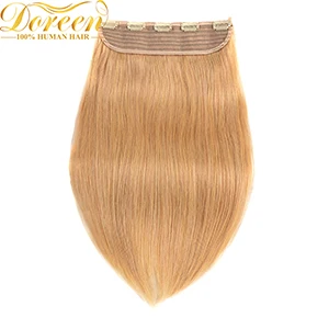 Doreen#1# 1b#2#4# г 8 г бразильский парик г 120 г коричневый 100 сделано Remy one piece Клип В пряди человеческих волос для наращивания толще 16 дюймов-22 дюймов - Цвет: #27