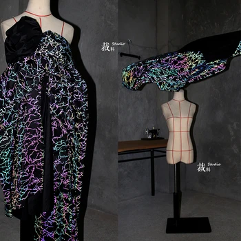 

Color-changing laser reflective functional cracking designer fabric for patchwork bazin riche getzner tissus telas por metros