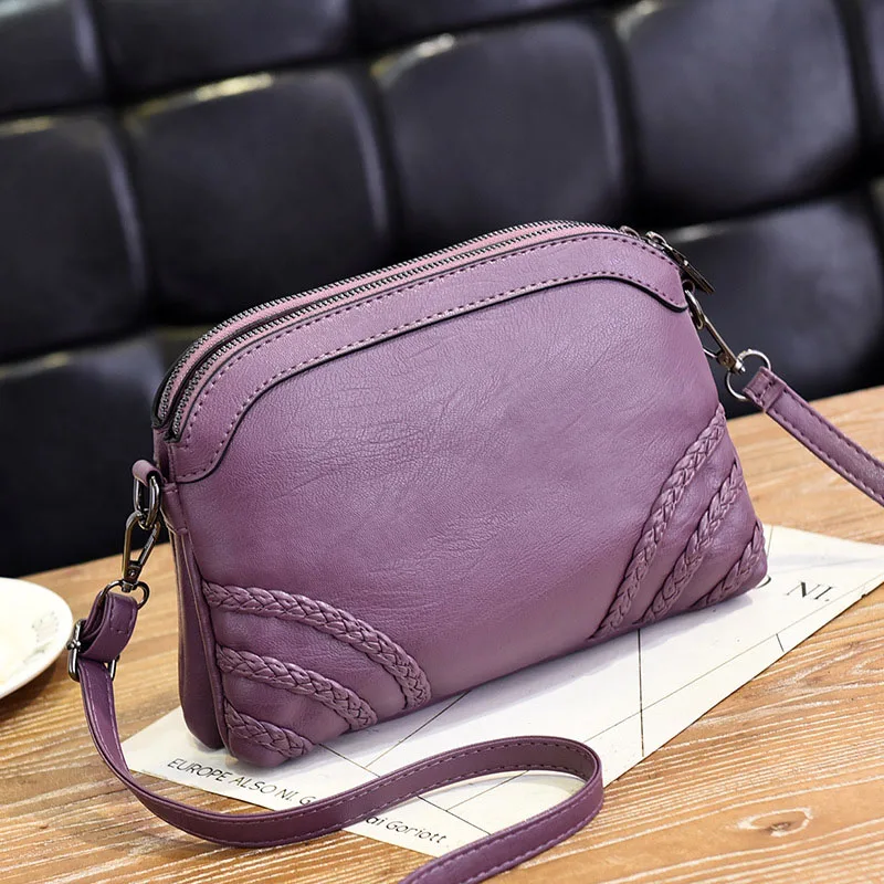 SMOOZA женские сумки известного бренда Женская Ретро сумка через плечо из искусственной кожи женские сумки-мессенджеры с женской сумкой через плечо - Цвет: purple2