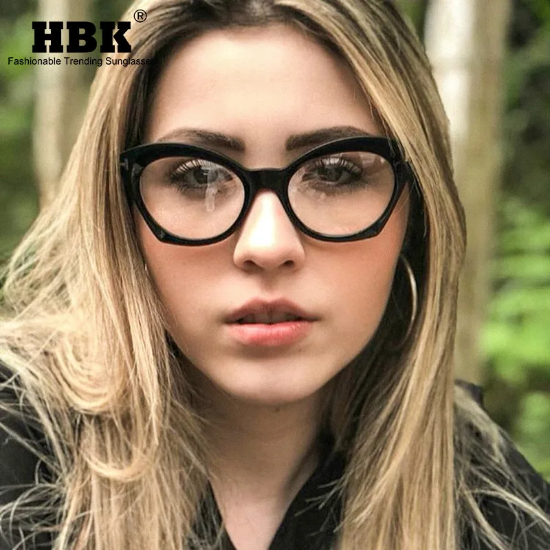 HBK Ретро прозрачные компьютерные очки оправа водителя для женщин модные кошачий