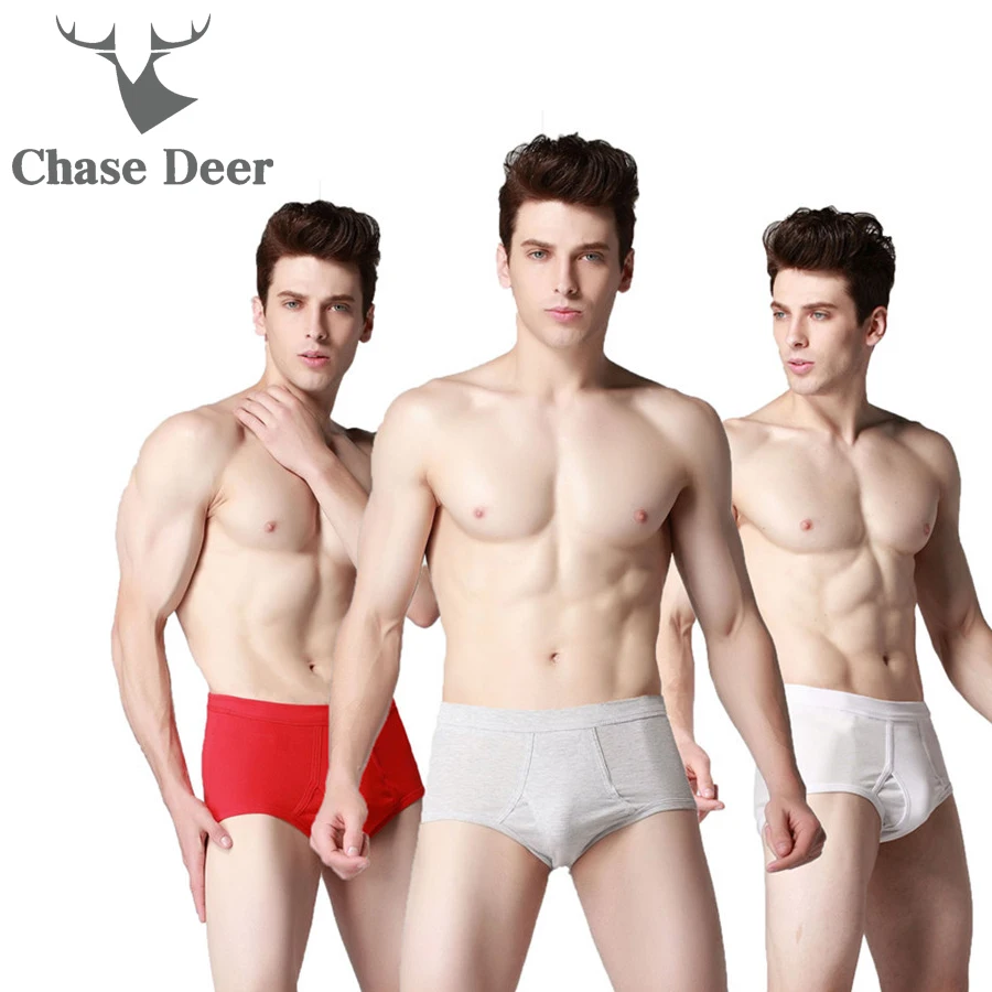 Мужские Трикотажные боксеры Chase Deer высококачественные однотонные из хлопка для