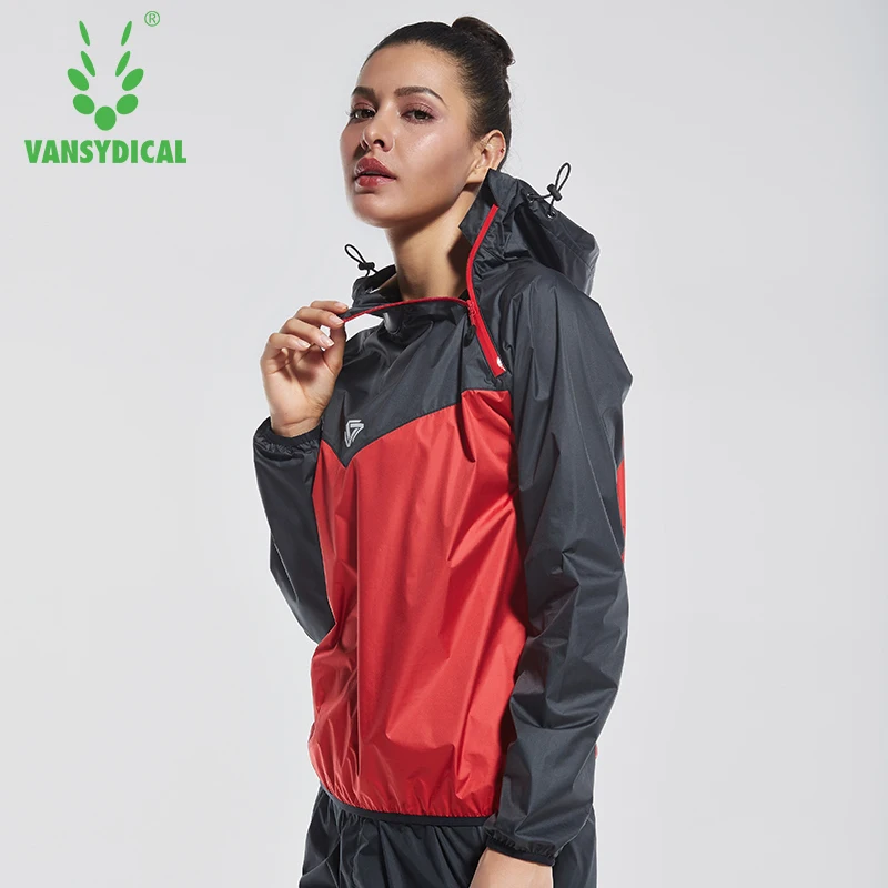 2018 VANSYDICAL Для женщин спортивные Бег Sweat Jacket Похудение Спортивная Для женщин Костюм для занятия йогой тренажерный зал ткань Фитнес Training Track