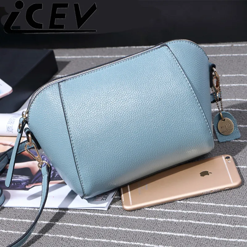 

ICEV brand Korean style small shell bags leather women shoulder bag design zipper ladies crossbody bag solid color sac bolsas