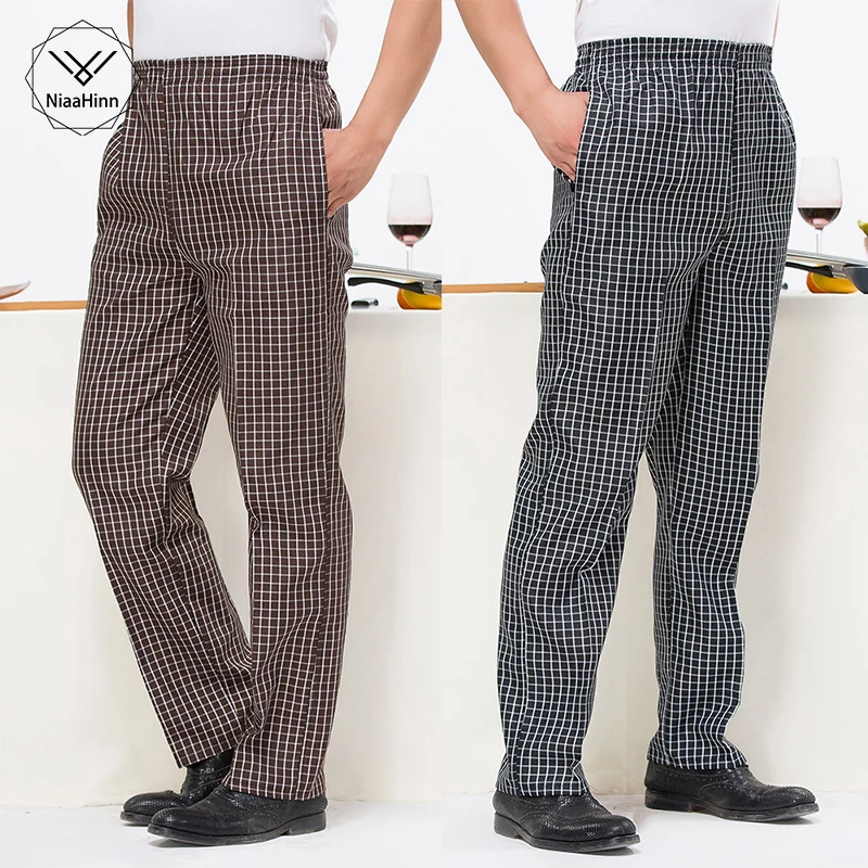 Kitchen Baggy Trousers Chef Working Pants Restaurant Staff Black Uniform Slacks