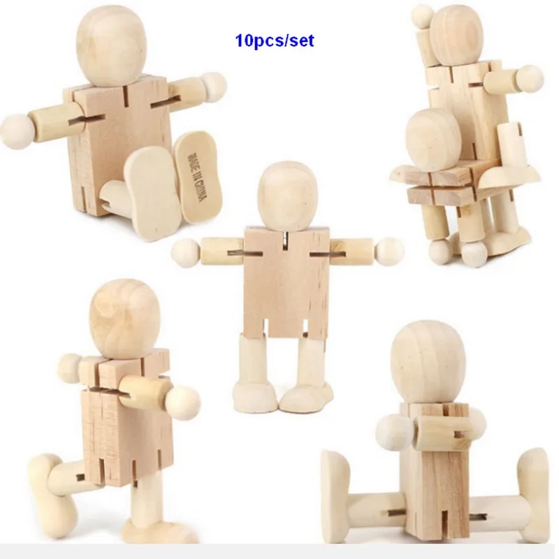 

DIY Handmade Unfinished Wooden Family Peg Dolls Toys DIY craft Wood Weddings Dolls Decor Toys Baby Teether Robort wood doll toy